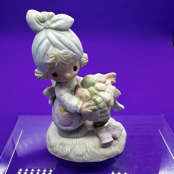 Precious Moments Figure Be Not Weary In Well Doing E-3111 1979 Girl w Basket of - Picture 1 of 7